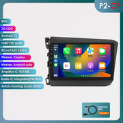 Ossuret Bluetooth Android 13 Car Stereo Head Unit, 9-Inch Touchscreen, 2GB RAM, 32GB Storage, Wi-Fi, RDS, GPS Navigation, Apple Carplay for Honda Civic 2012-2015
