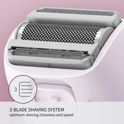 Panasonic ES-WWL6A-V 3-Blade Electric Shaver for Women with Pop-up Trimmer, Wet/Dry