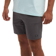 Pelagic Mako Men's Hybrid Fishing Shorts, Quick Dry Recycled 4-Way Stretch, Water and Stain Repellent, Graphite, 18 in Outseam