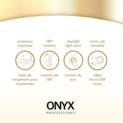 ONYX Professional Anniversary Edition Trifold LED Vanity Mirror, Gold