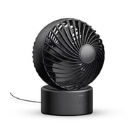 Mainstays 5 in 3-Speed Auto-Oscillating Rechargeable Desk Fan, Black