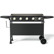 KingChii 5-Burner Propane Griddle, 38 in, 539 sq in Cooking Surface, 41,250 BTU, Portable Outdoor Grill, Black, KC1995A5