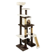 Vibrant Life CT230523 7-Level 65 Multi-Functional Cat Tree Activity Tower with Hammock Brown & Cream