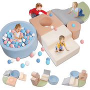 Yexmas 6-Piece Toddler Climbing Toy Set with Ball Pit, Soft Foam, Multicolor, SF005E
