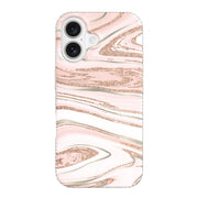 Onn WIBPGM100149716 Phone Case for iPhone 16 - Pink Gold Marble - Shock-Absorbent, Drop Tested to 10 Feet
