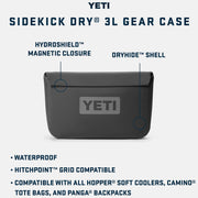 Yeti Coolers Sidekick 3L Gear Case, Waterproof DryHide Shell, Charcoal
