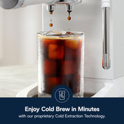 De'Longhi Dedica Duo Espresso Machine, Compact Vanilla, Digital Touch Display, Advanced Thermoblock, Steam Wand, 35 oz Water Tank, EC890WI