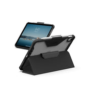 Urban Armor Gear Plyo LT Tablet Case with Military-Grade Drop Protection, Adjustable Kickstand, Apple Pencil Holder, Clear Back, Ice Black, Compatible with iPad 11