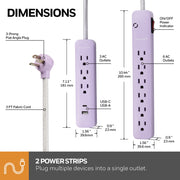 Honeywell HW-PSFB2-579W 9-Outlet Power Strip, 2-in-1 Surge Protector with 6 Angled AC Outlets, 3 AC Outlets, USB-A and Fast-Charging USB-C Ports, Pink