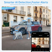 Picturesky 2K Window Security Camera, Full Color Night Vision, AI Human & Vehicle Detection, Dual-Band Wi-Fi, Two-Way Talk, 24/7 Recording, Black, Pack of 2