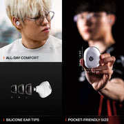 SteelSeries Arctis GameBuds Wireless Gaming Earbuds, 2.4GHz and Bluetooth 5.3, Active Noise Cancellation, 360 Spatial Audio, IP55 Water Resistant, 40H Battery with Qi Charging Case, White, 61708