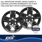 Coast To Coast Impostor Automotive Wheel Cover, 17 Inch, Gloss Black, 5 Spoke, Snap-On Retention, ABS Plastic, Set of 4