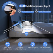 Doulami Adjustable Bed Rail for Elderly Adults with LED Motion Sensor Light, Carbon Steel Support, Large Mesh Storage Bag, Fits Twin to King Beds, Holds up to 300 lb MK01009