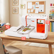 Poolin EOC03-RE Computerized Embroidery Machine, 9.2in by 4in Embroidery Area, 4.3in LCD Touch Screen, 8 Fonts, 12 Languages, 154 Patterns, USB Connectivity