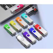 YUOY 64GB USB 2.0 Flash Drive, Swivel Dual USB-A and USB-C, 5 Pack, Wide Compatibility