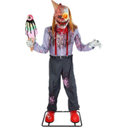 Haunted Hill Farm I Scream Clown Halloween Animatronic, 6.9 Ft Life-Size, Motion-Activated with Lights and Sound, Battery-Powered, Multicolor, Plastic and Polyester, HHSCREAMCLWN-1FLSA