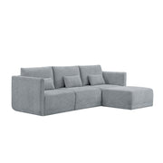 True Innovations LS-BT-003 Beautiful Drew Modular Sectional Sofa with Ottoman by Drew Barrymore, Gray Fabric