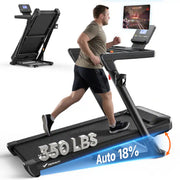 MERACH MR-T31B1 Folding Treadmill with 18% Auto Incline, 3.5HP Treadmill with Wide Belt, 350lbs Capacity, App Control