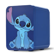 Disney 19316 Stitch Mini Fridge 4L 6 Can, Blue Portable Beverage Cooler for Drinks