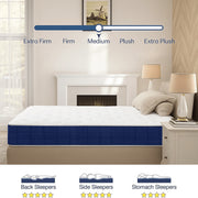 STOENOE Queen Size Hybrid Mattress, 10 Inch Euro Top, Memory Foam with Pocketed Coil, Medium Comfort, Strong Edge Support