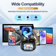 Breezio Open-Ear Wireless Earbuds with Bluetooth 6.0, Touchscreen Charging Case, 60H Playtime, IPX7 Waterproof, Titanium Core, Lightweight Comfort, Stable Fit for Workout S10