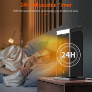 ALROCKET 1500W Ceramic Space Heater, 90 Oscillating, Remote Control, Thermostat, Black, AK-QN18