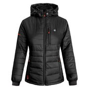 ActionHeat AH-PJKT-5V-W-B-XL Women's Heated Puffer Jacket W/ Hood Black XL