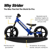 Strider Sport 2-in-1 Toddler Balance Bike with Detachable Rocking Base, Adjustable Seat, 12-Inch Foam Tires, Pink, Ages 6 Months to 4 Years, PROCK-ST-S4PK