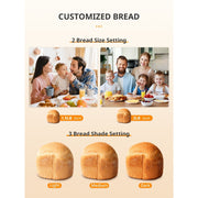 Reemix Bread Maker, 2lb Capacity, 12 Presets Including Gluten-Free, 13-Hour Delay Timer, Automatic Shut-Off, Black