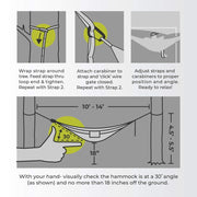 CORE Single Camping Hammock, Durable 300-Thread Diamond Ripstop Nylon, 500 lb Capacity, Quick 2-Minute Setup, Electric Green, Includes Tree Straps and Carry Bag, 40285