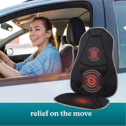 Homedics Heated Travel Back Massage Cushion, Dual Vibration Settings, Soothing Heat, Portable Lightweight Design, 2-Pack, Black, 990445356