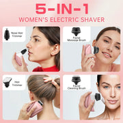 Cshidworld EHSF005PI Women Electric Razors, 7D Electric Shaver for Women, 5 in 1 Lady Shavers, Pink