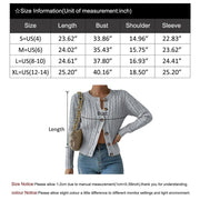 Alsol Lamesa YS12272 Women's Cable Knit Cardigan Sweater, Crew Neck, Button Down, Long Sleeve, Loose Fit, M, Apricot