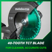 Metabo HPT 10-Inch Single Bevel Compound Miter Saw, 15-Amp Motor, Xact Cut Shadow Line, Adjustable Bevel 0-45, Miter 0-52, 40T TCT Blade, Lightweight 24 lbs, C10FCG2
