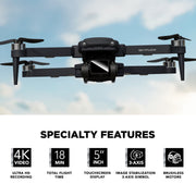 Vivitar SKYFLOW GPS Foldable 4K UHD Camera Drone for Adults with Live Video Feed, 5