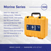 Adventure Medical Kits Marine Series Medical Kit 1500, Waterproof Shockproof First Aid Kit for Boating, Yellow