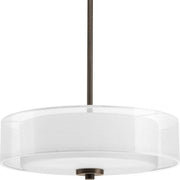 Progress Lighting P3694-20 Invite 3-Lt. Semi-Flush Convertible with White silk mylar shade