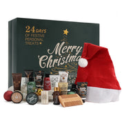 Rinse & Robust 24pc Christmas Advent Calendar for Men, Beard Grooming and Body Care Gift Set with Balm, Oil, Shampoo, Conditioner, Shower Gel, Bubble Bath, Lotion, 004