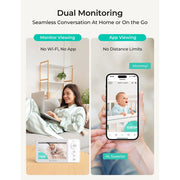 Dr.Care VistaView Lite RB Video Baby Monitor, 4-Inch HD Display, 1080P Camera, Motion Alerts, Removable Battery
