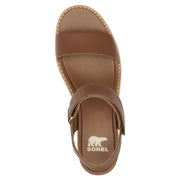 Sorel Joanie IV Y-Strap Wedge Sandals for Ladies - Velvet Tan/Blacken - 8M