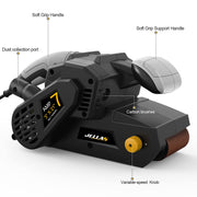 Jellas Electric Belt Sander, 3 x 21 Inch, 7Amp Motor, Variable Speed Control, Dust Bag, Convertible Bench Sander, IPT-WSY-002B