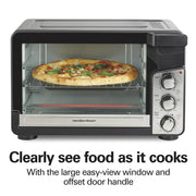 Hamilton Beach 31460 Easy View XL Toaster Oven with Sure-Crisp Air Fry, 6 Slice Capacity, Black & Stainless Steel