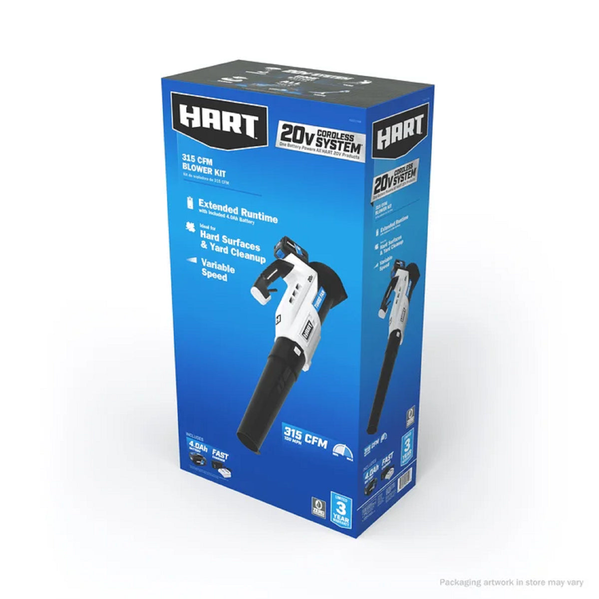 HART HGBL021VNM 20V Cordless Turbo Fan Leaf Blower (1) 4.0Ah Lithium-I ...
