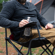 Timber Ridge Sycamore Quad Camp Chair, Foldable, Tension Back, 600D Polyester, Steel Frame, 300 lb Capacity, Gray, FC-354