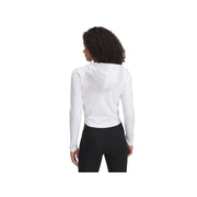 Under Armour Motion Hooded Jacket for Women, 4-Way Stretch, Breathable White and Halo Gray, Medium, 1389791