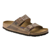 Birkenstock Arizona Soft Footbed Men's Sandal, Oiled Leather, Tobacco Brown, Adjustable Buckle Straps