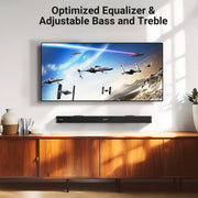 VEAT00L S50L 100W 2.2ch Sound Bars for TV Soundbar with Subwoofer Wired & Wireless Bluetooth 5.0 3D Surround Speakers, Optical/HDMI/AUX/COAX/USB Connection, Wall Mountable (Black)