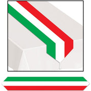 Printed Red, White & Green Table Runner Party Accessory (1 count) (1/Pkg)