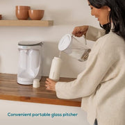 AquaTru Carafe Countertop Water Purifier System with 4-Stage Reverse Osmosis and Alkaline Mineral Boost, White, 64 oz Glass Carafe, 14x7.5x13 in, AT100ATA01