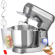 UHomePro Stand Mixer, 10 Speeds with Pulse, 350W Pure Copper Motor, 4.5QT Stainless Steel Bowl, 5QT Plastic Bowl, Tilt-Head, Dishwasher Safe Accessories, Silver